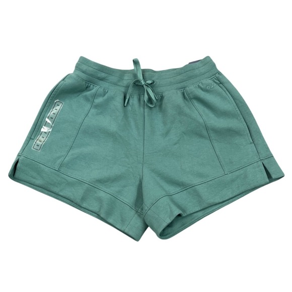 DSG Sport Fleece Mid-Rise Relaxed Fit Shorts Womens XS Green Drawstring - Picture 1 of 4